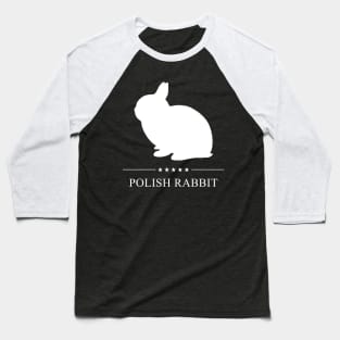 Polish Rabbit White Silhouette Baseball T-Shirt